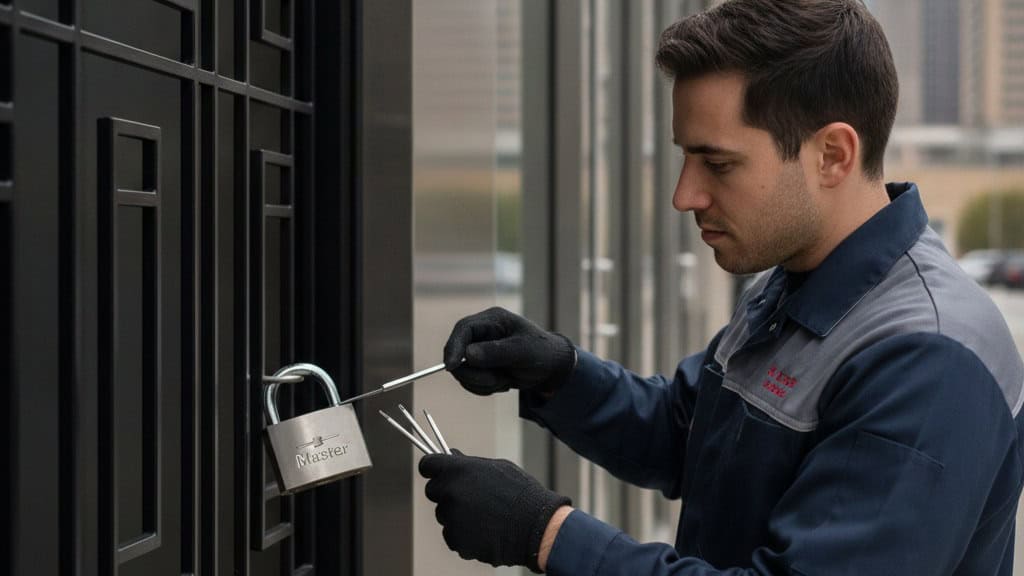 How does master lock padlock service work for a stuck or lost key?