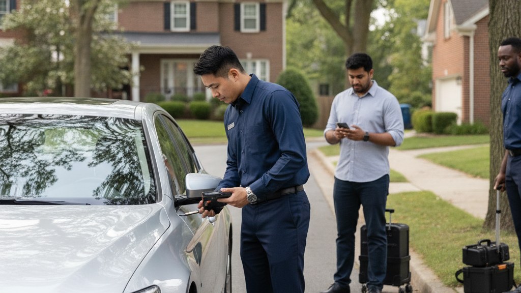 How do you open a car locked door without key?