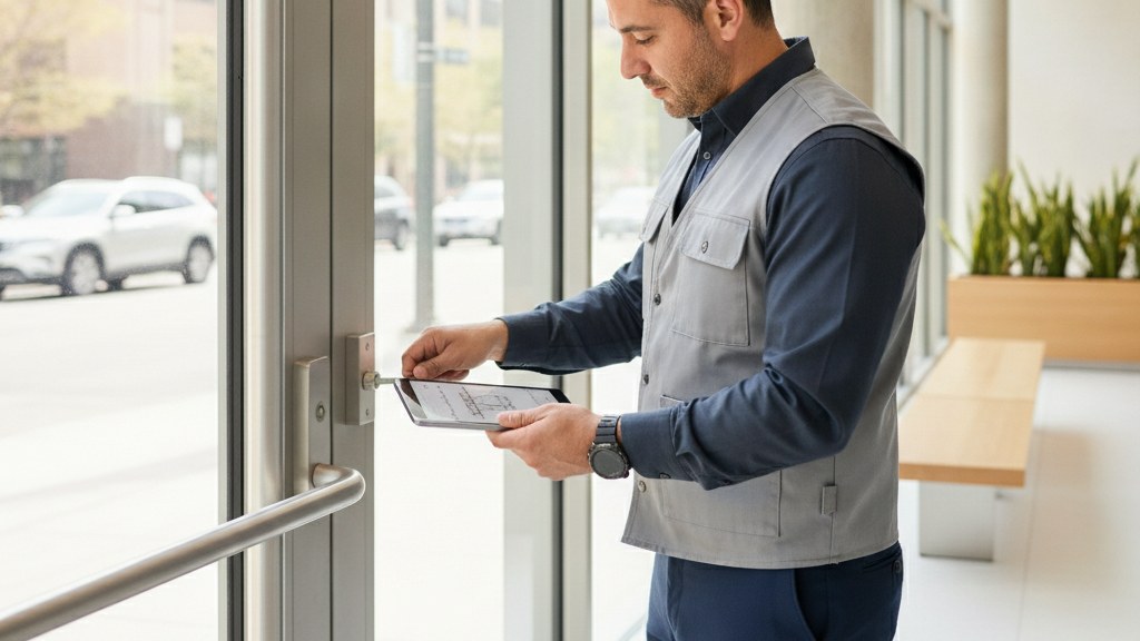 Who handles emergency door repairs when a door won't close?